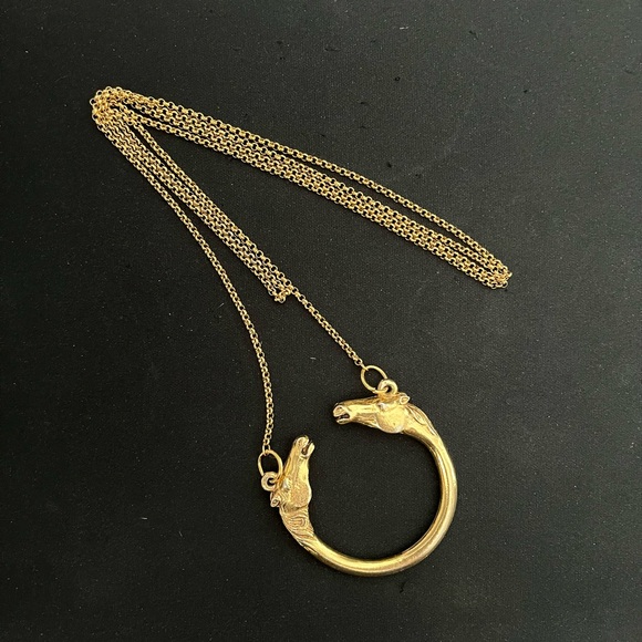 Florenza Gold-Tone Necklace with Circular Horse Pendant - Picture 3 of 6